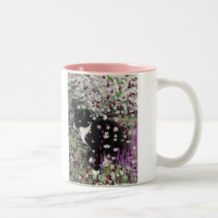 Tasse 2 Couleurs Taches de rousseur en fleurs I - chat de Tux