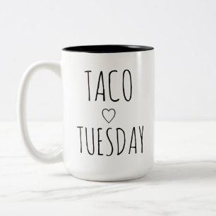 Tasse 2 Couleurs Taco Tuesday Cadeau Amusant pour un Anniversaire