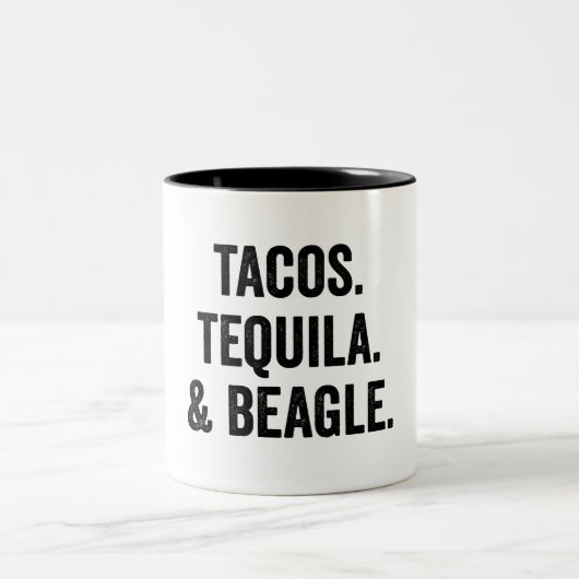 Tasse 2 Couleurs Tacos Tequila Et Beagle Drôle (Centre)