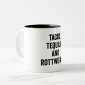 Tasse 2 Couleurs Tacos Tequila Et Rottweiler (Devant gauche)
