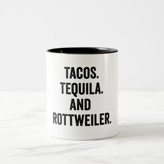Tasse 2 Couleurs Tacos Tequila Et Rottweiler (Centre)