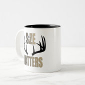 Tasse 2 Couleurs Taille, ça compte Chasse amusante (Devant gauche)