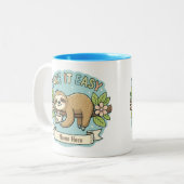 Tasse 2 Couleurs Take It Easy Sloth Custom Name  (Devant gauche)