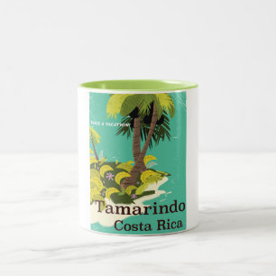 Tasse 2 Couleurs Tamarindo Costa Rica affiche de voyage