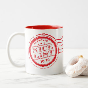 Tasse 2 Couleurs TAMBOUR DE NOËL liste gentille des santas drôle ti