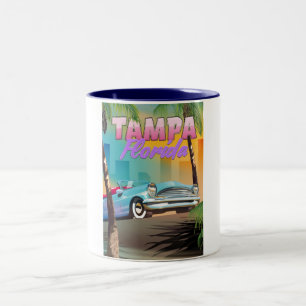 Tasse 2 Couleurs Tampa Floride belle affiche de voyage.