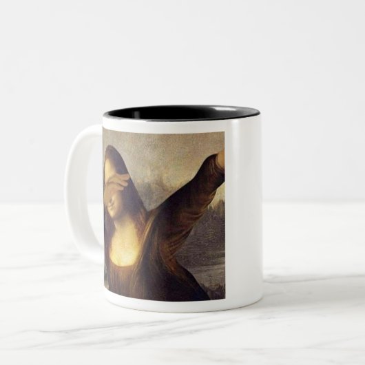 Tasse 2 Couleurs Tamponner de Mona Lisa (Devant gauche)