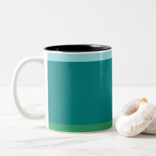 Tasse 2 Couleurs Tanager Turquoise, Teal Bleu et Kelly Vert Horiz