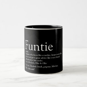 Tasse 2 Couleurs Tante Funtie noire et blanche amusante Définition 