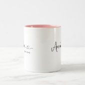 Tasse 2 Couleurs Tante minimaliste a établi un script élégant  (Centre)