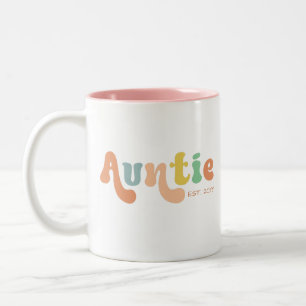 Tasse 2 Couleurs Tante personnalisée super établie   Cadeaux pour l