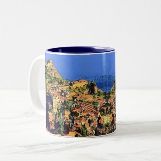 Tasse 2 Couleurs TAORMINE - Sicile - (Devant gauche)