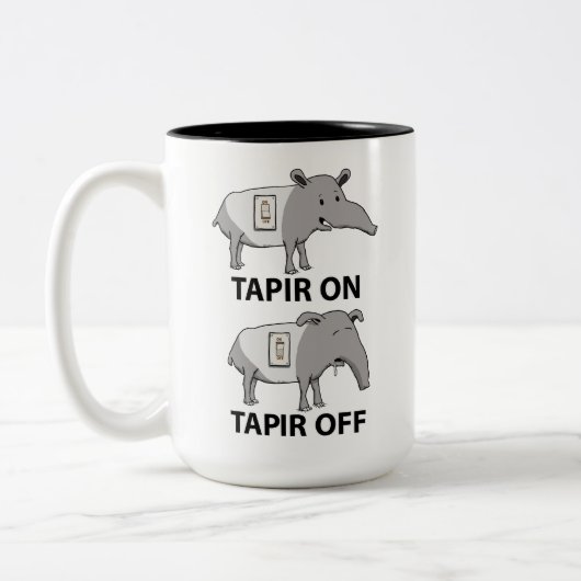 Tasse 2 Couleurs Tapir mignon et drôle sur le tapir (Gauche)