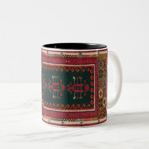 Tasse 2 Couleurs Tapis persan turc bleu antique à deux tons C