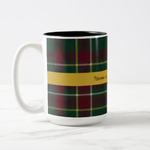 Tasse 2 Couleurs Tartan à carreaux foncé personnalisé Citation pers