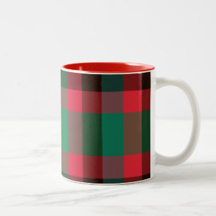Tasse 2 Couleurs Tartan Écossais Royal à Carreaux avec Texte