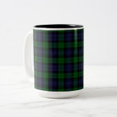 Tasse 2 Couleurs Tartan noir (Devant gauche)