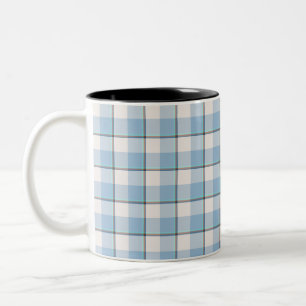 Tasse 2 Couleurs Tartan Nuage Rose et Lagune Bleue