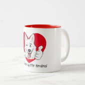 Tasse 2 Couleurs Tas à l'Herder blanc suisse souriant (Devant droit)