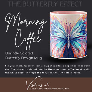 Tasse 2 Couleurs Tasse à motif papillon aux couleurs vives
