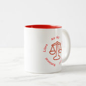 Tasse 2 Couleurs Tasse-Balance de zodiaque (Devant droit)