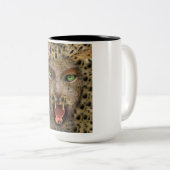 Tasse 2 Couleurs Tasse, femme de léopard (Devant droit)