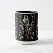 Tasse 2 Couleurs Tatouage à la main noir et or (Centre)