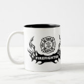 Tasse 2 Couleurs Tatouage de sapeur-pompier (Gauche)