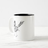 Tasse 2 Couleurs Tatouage d'oiseau (Devant gauche)
