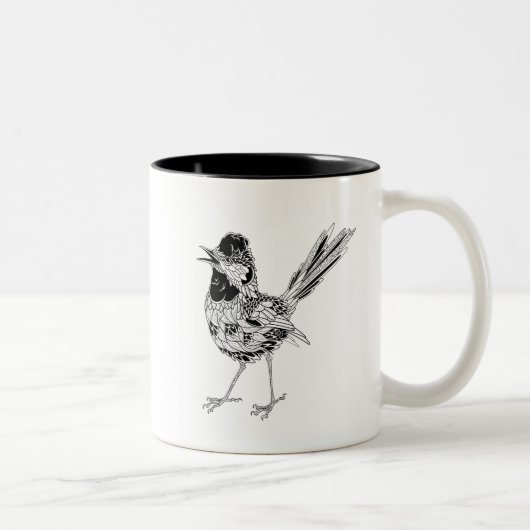 Tasse 2 Couleurs Tatouage d'oiseau (Droit)