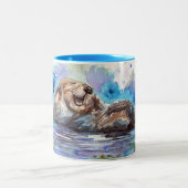 Tasse 2 Couleurs Taupe à peinture à l'aquarelle de Laughter (Centre)