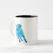 Tasse 2 Couleurs Taureau bleu (Devant gauche)