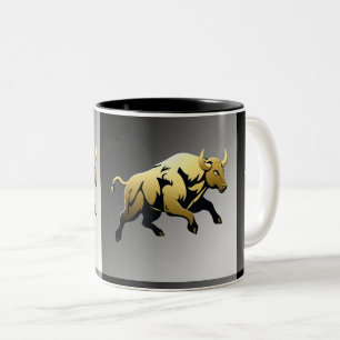 Tasse 2 Couleurs Taureau doré – Emblème de force et de prospérité