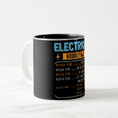 Tasse 2 Couleurs Taux horaire drôle de l'électricien (Devant gauche)