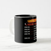 Tasse 2 Couleurs Taux horaire drôle de l'entrepreneur (Devant gauche)