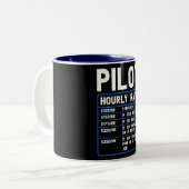 Tasse 2 Couleurs Taux horaire drôle du pilote (Devant gauche)