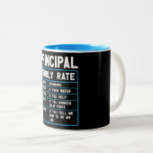 Tasse 2 Couleurs Taux horaire principal amusant (Devant droit)