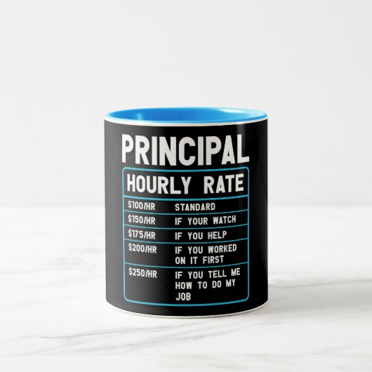 Tasse 2 Couleurs Taux horaire principal amusant (Centre)