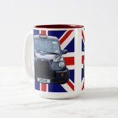 Tasse 2 Couleurs Taxi noir de Londres (Devant gauche)