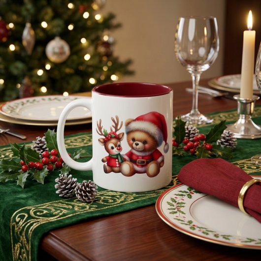 Tasse 2 Couleurs Taza Navideña con adorable osito