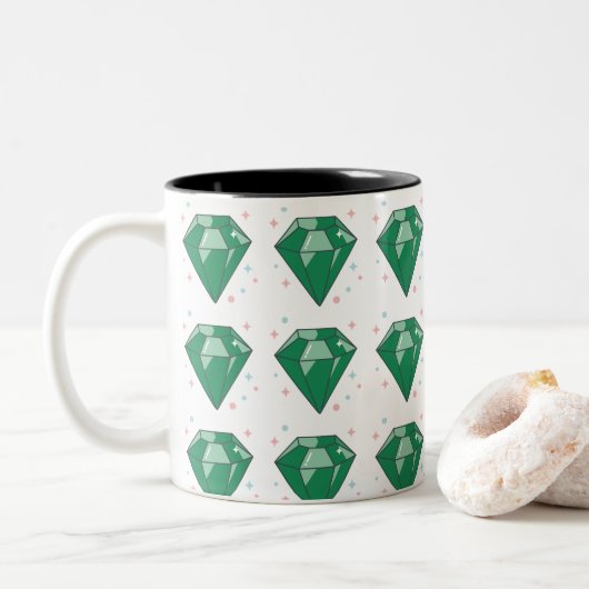 Tasse 2 Couleurs Taza Varias esmeraldas (Avec donut)