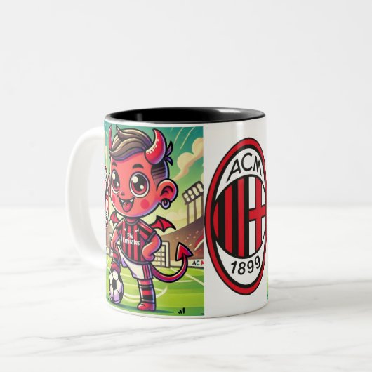 Tasse 2 Couleurs Tazza Milan calcio (Devant gauche)