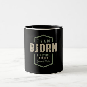 Tasse 2 Couleurs Team Bjorn Membre à vie Nom personnalisé