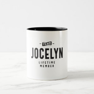 Tasse 2 Couleurs Team Jocelyn Membre à vie Nom personnalisé