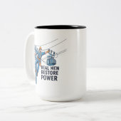 Tasse 2 Couleurs Technicien de ligne professionnel (Devant gauche)