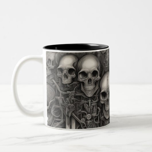 Tasse 2 Couleurs Techno crânes 004 (Gauche)