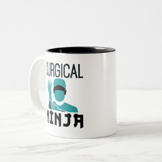 Tasse 2 Couleurs Technologue en chirurgie Ninja Scrub Tech (Devant gauche)