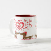 Tasse 2 Couleurs Teckels de Valentine (Devant gauche)