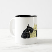 Tasse 2 Couleurs Teckels écossais noirs et froment (Devant gauche)