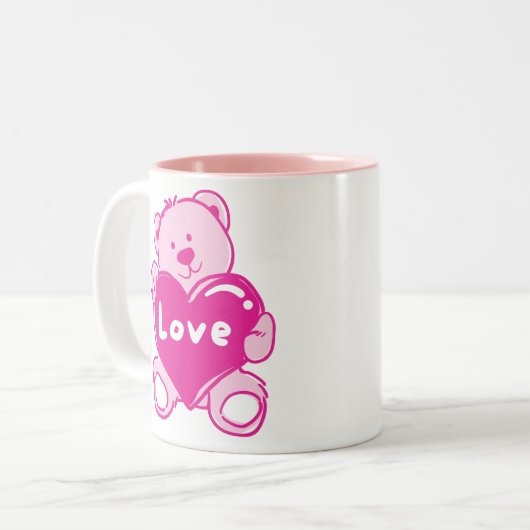Tasse 2 Couleurs Teddy Bear Love (Devant gauche)